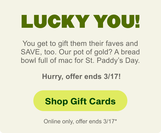 Lucky You! Shop Gift Cards