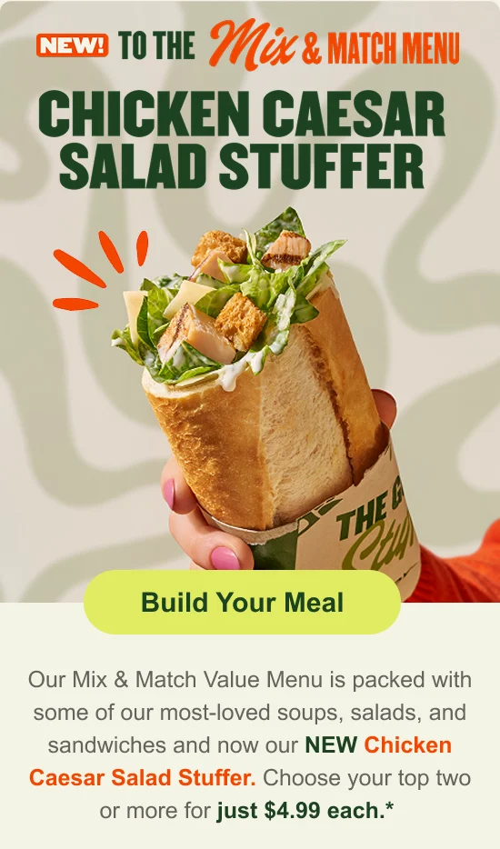 NEW! To the Mix & Match Menu. Chicken Salad Stuffer