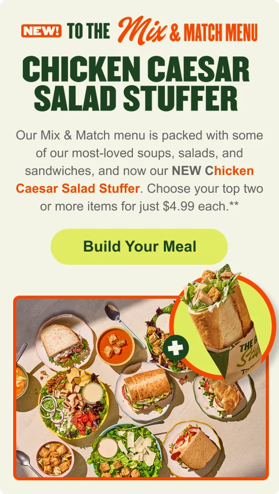 NEW To The Mix & Match Menu Chicken Caesar Salad Stuffer