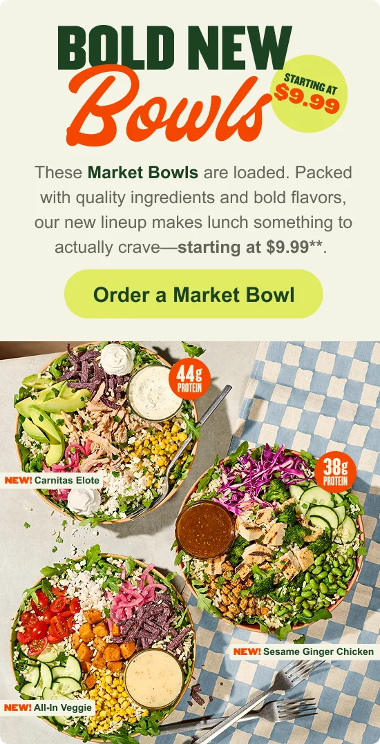 Bold New Bowls Starting at $9.99