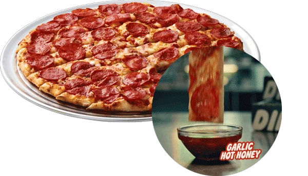 1-Topping Large Pizza & 4 Sauce Flight