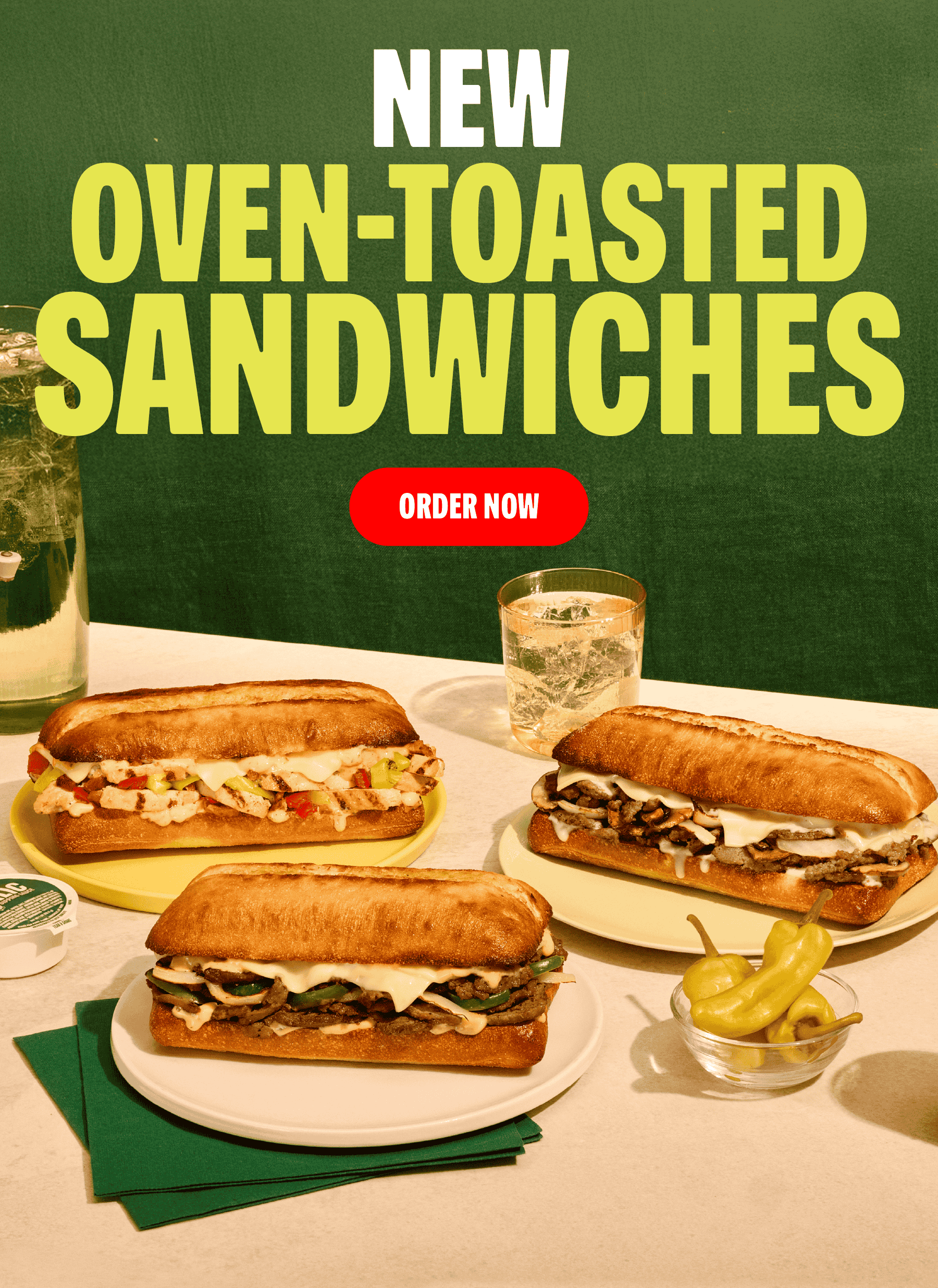 New Oven-Toasted Sandwiches- Order Now