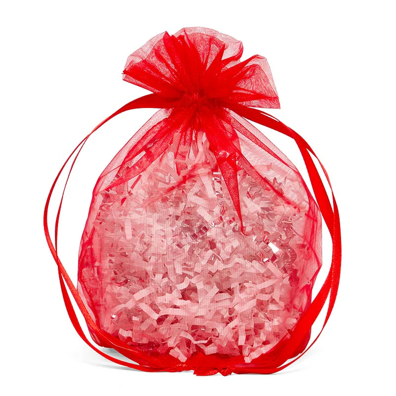 Round Flat Bottom<br>Red Organza
