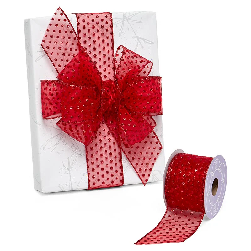 Glitter Dots<br>Wired Ribbon