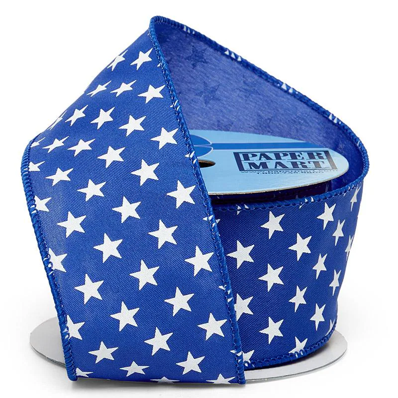 White Stars On Wired Ribbon