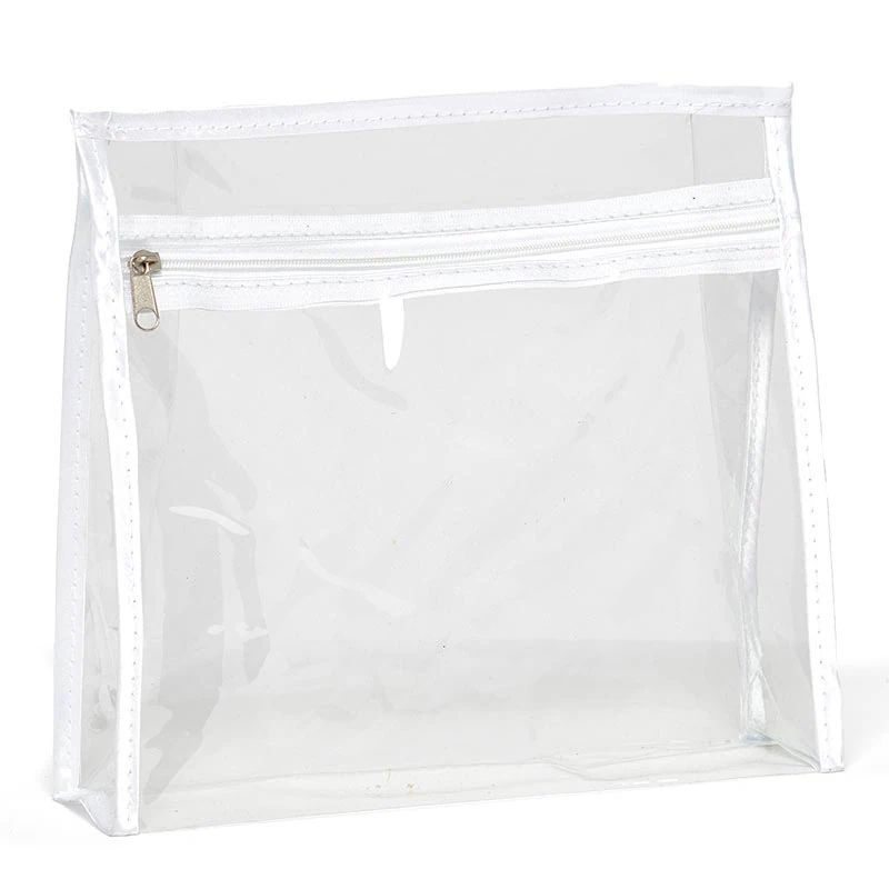 9 X 2-1/2 X 8<br>White Zipper Vinyl Bag (12 Pack)