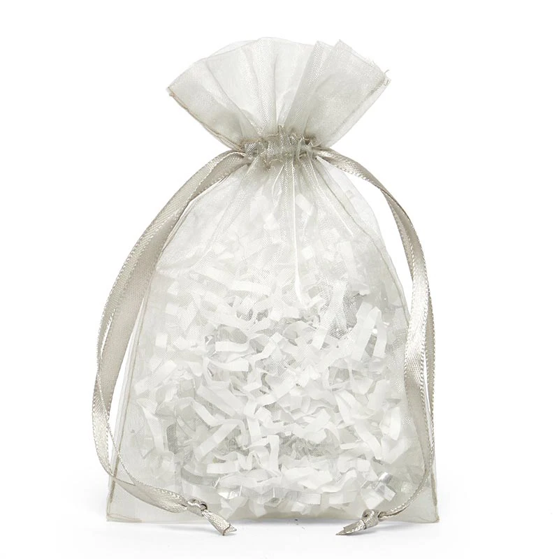6 X 9 Silver Flat Organza Bag<br>(30 pack)