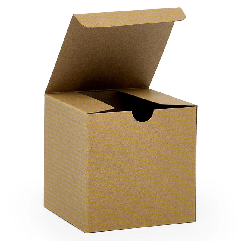 8 x 8 x 3.5<br>Pinstripe Kraft Box
