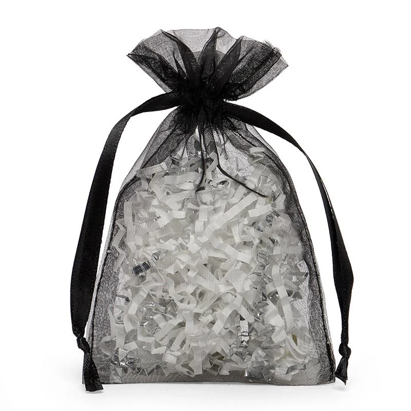 3 x 4 Black Flat<br>Organza Bag