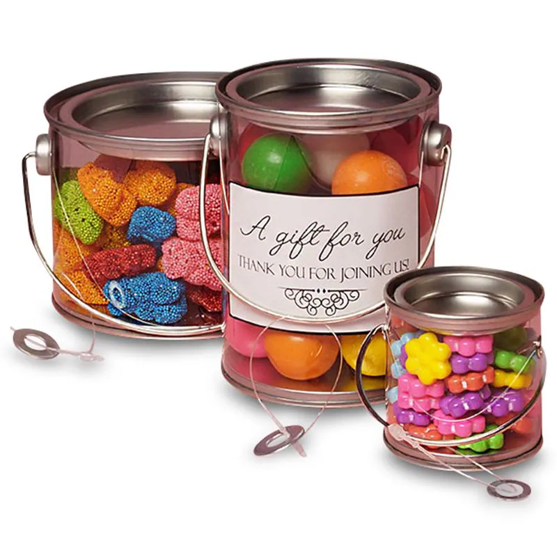 3 x 5 Clear and Silver Tin Pail