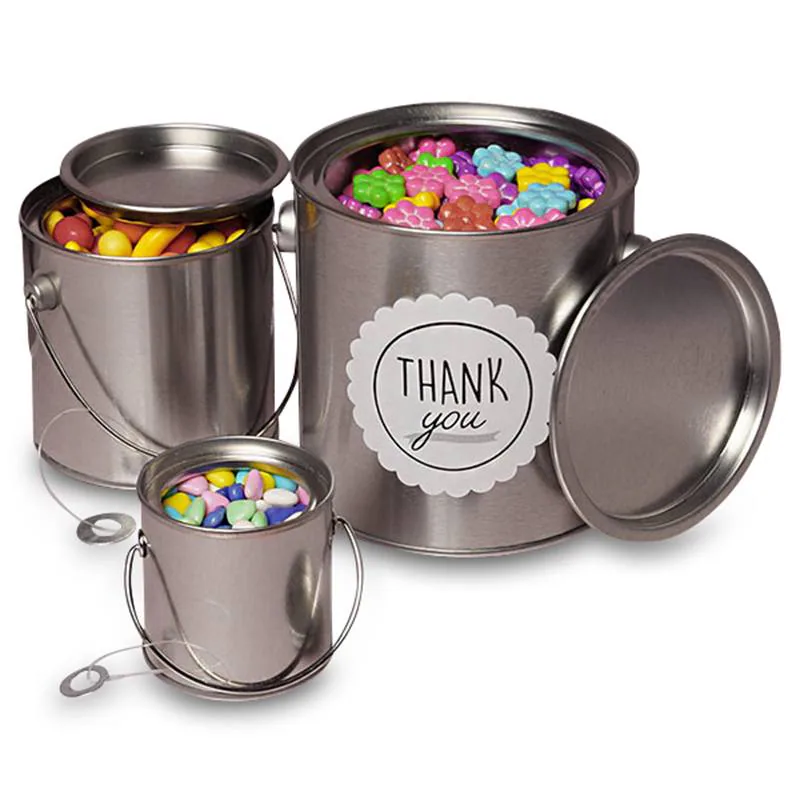 4 x 6 Silver Tin Pail with Handle