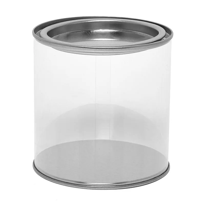  5 x 5 Round Clear PVC and Steel Can
