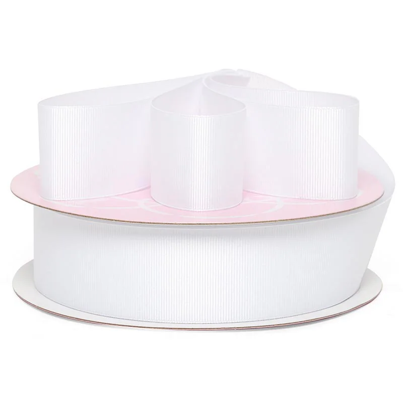 7/8" x 50 yd White Grosgrain Ribbon
