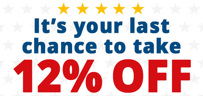 It's your last chance to take 12% OFF