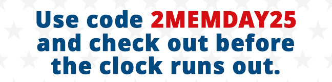 Use code 2MEMDAY25 and check out before the clock runs out.