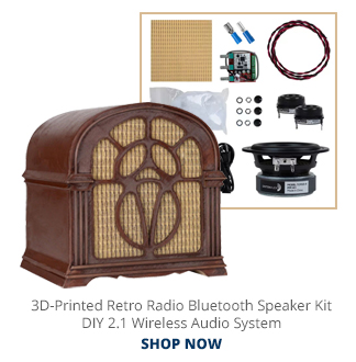 3D-Printed Retro Radio Bluetooth Speaker Kit DIY 2.1 Wireless Audio System. SHOP NOW