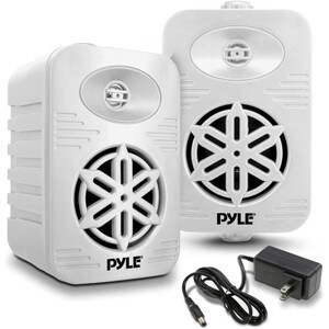 Image of Pyle PDWRBT46WT 4in Outdoor Waterproof Bluetooth Speaker Pair White