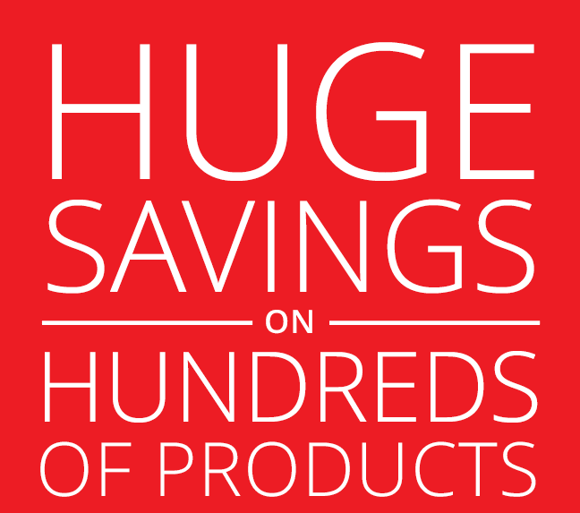 Huge savings on hundreds of products