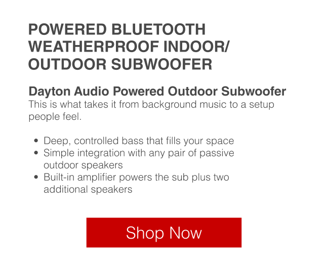 Power bluetooth weatherproof indoor/outdoor subwoofer