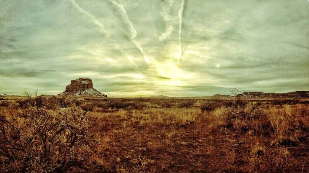 A desert landscape.