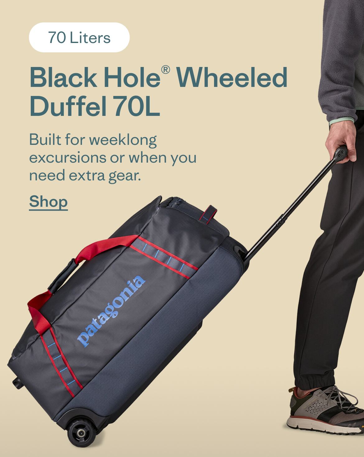 Black Hole Wheeled Duffel 70L