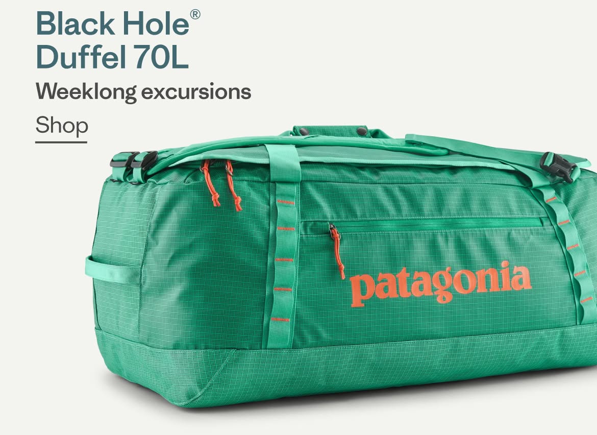 Black Hole Duffel 70L for weeklong excursions.