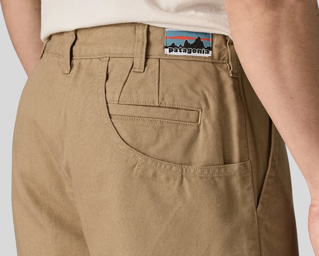 An on-model closeup of the backside of Stand Up Shorts showing the double-fabric seat and pockets.
