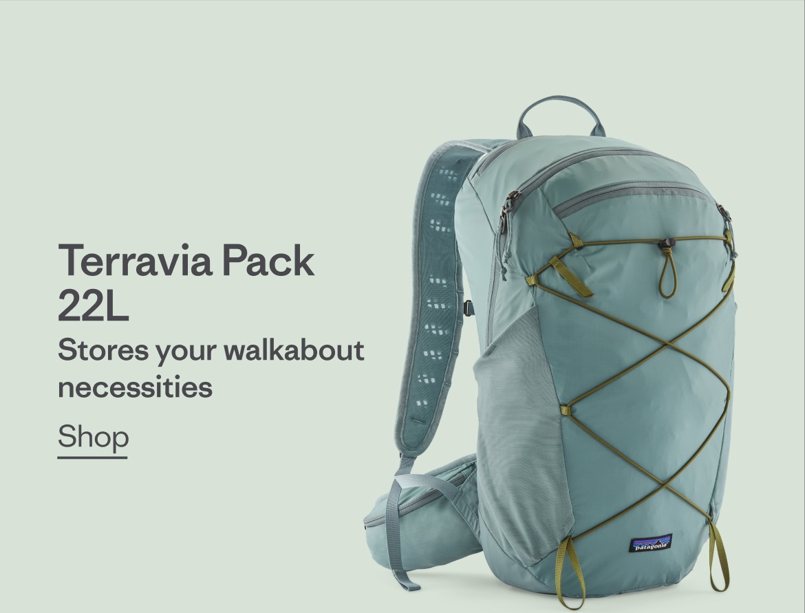 Terravia Pack 22 liter. Stores your walkabout necessities. 