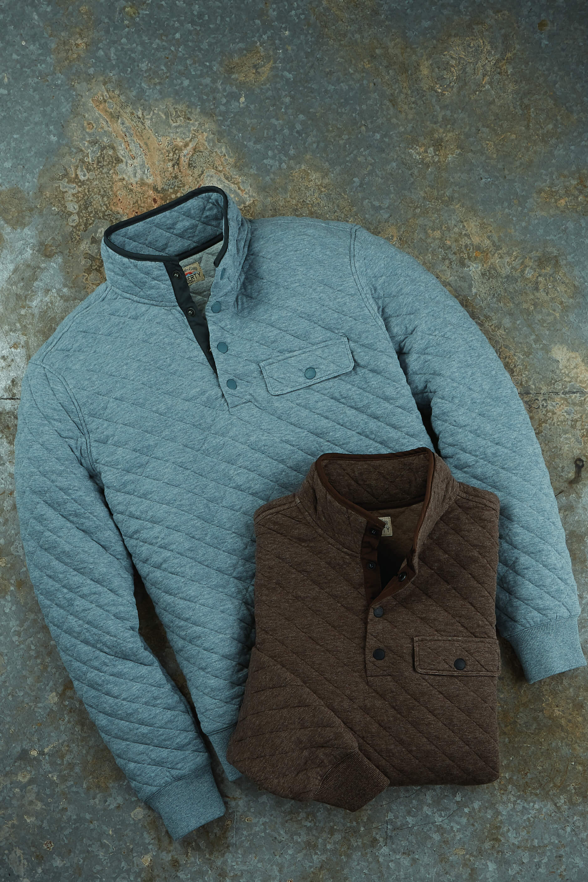 Image of Faherty Epic Quilted Heather Fleece