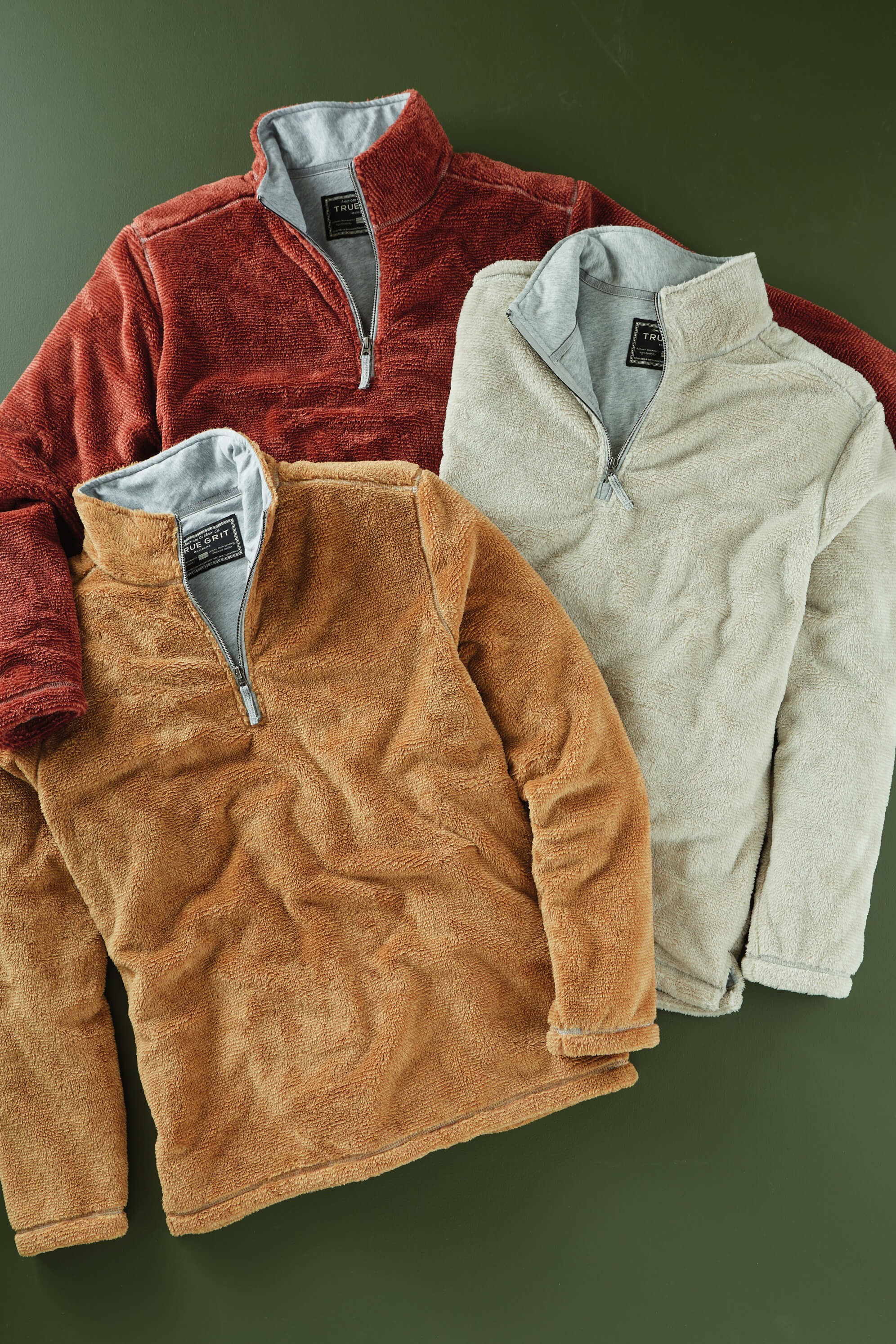 Image of True Grit Lux Stadium Mock 1/4 Zip Pullover