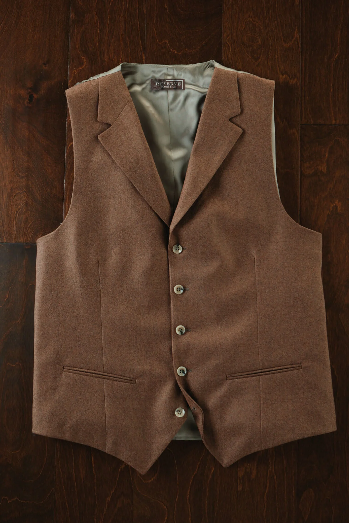 Image of Reserve Barberis Lapel 5 Button Vest