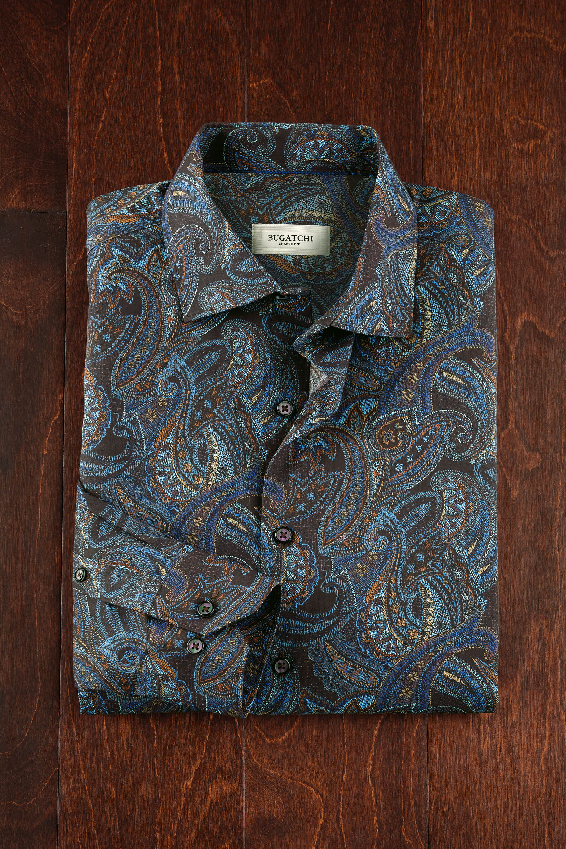 Image of Bugatchi Long Sleeve Paisley Shirt