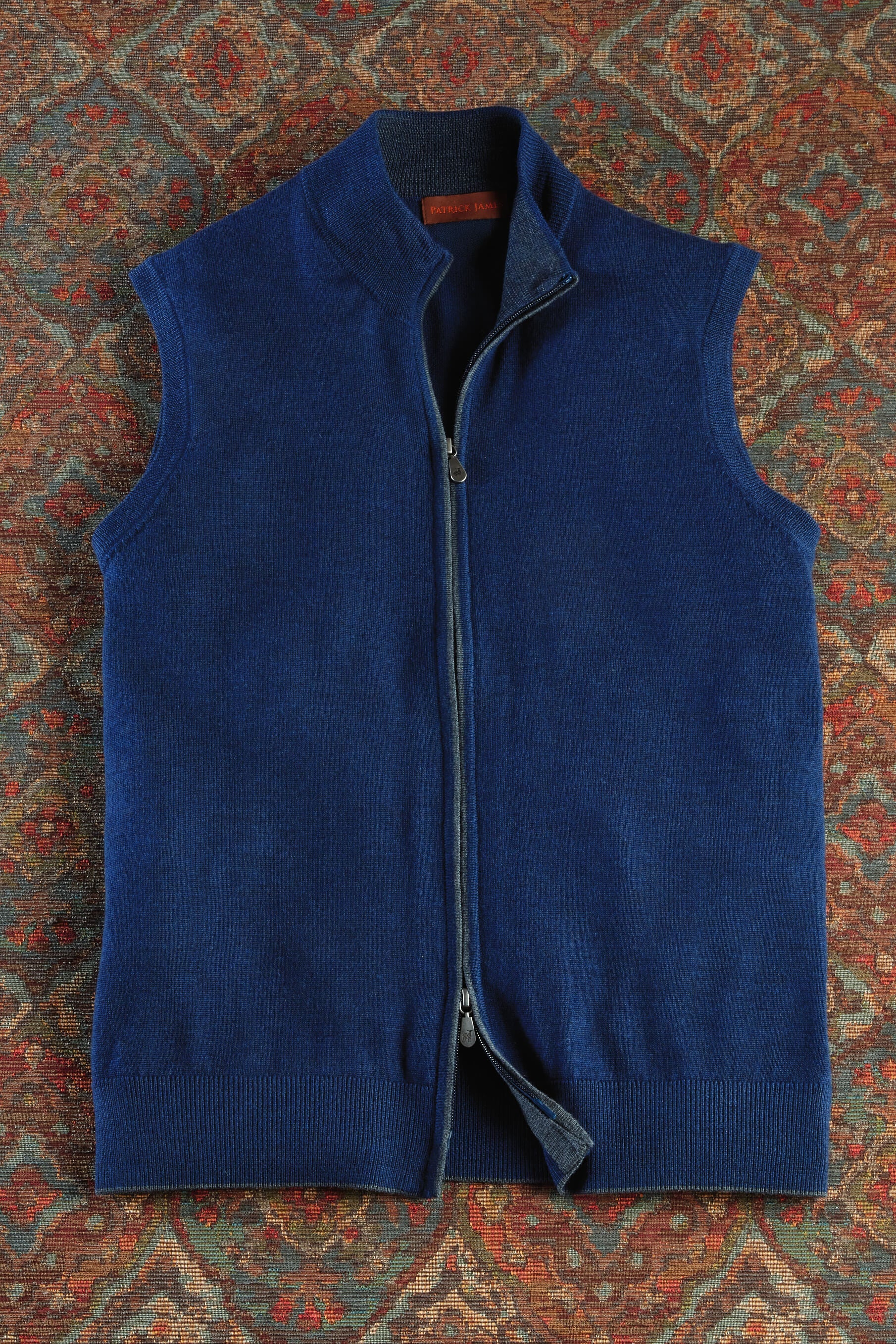 Image of Patrick James Full Zip Merino Sweater Vest
