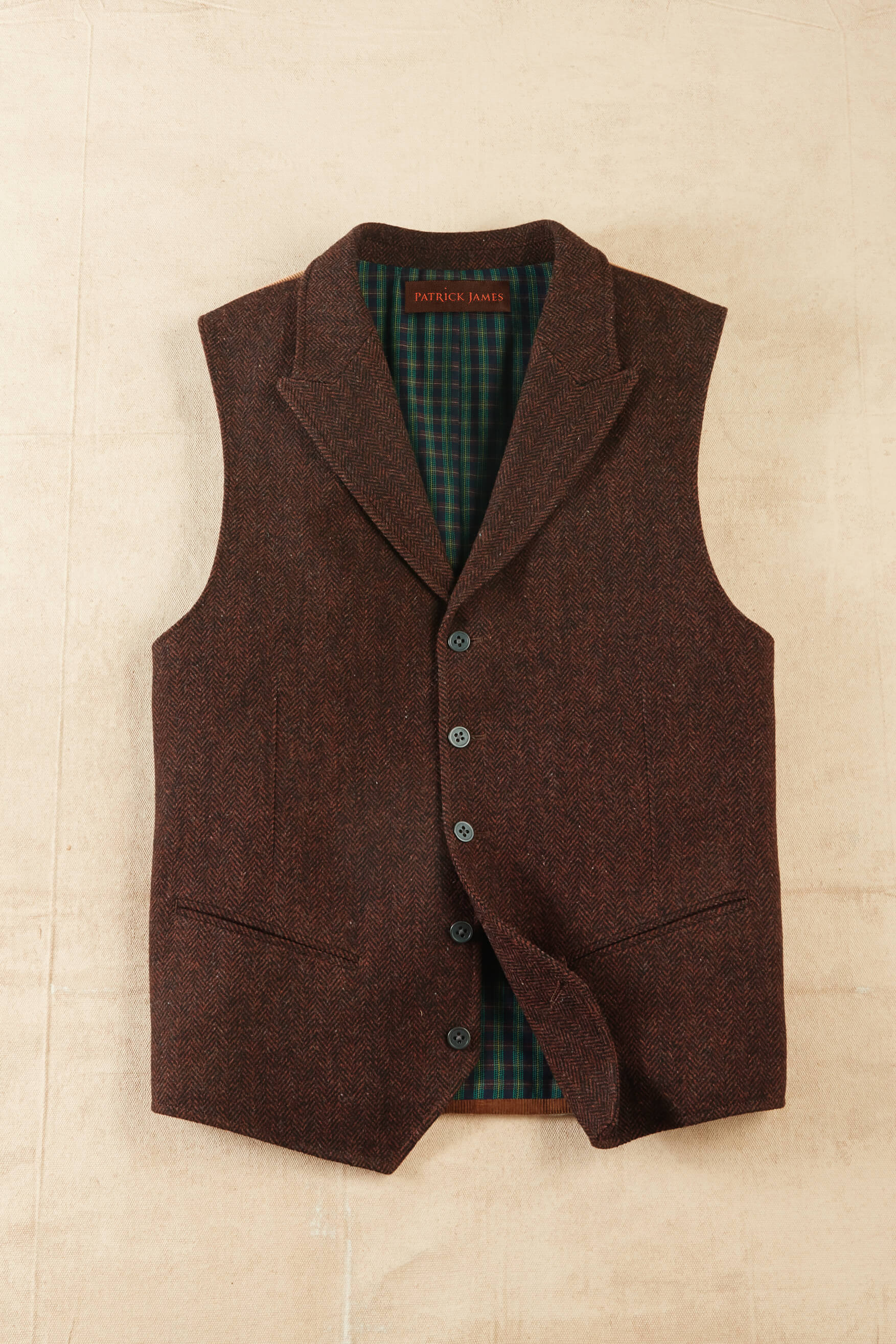 Image of Patrick James Herringbone 5 Button Vest