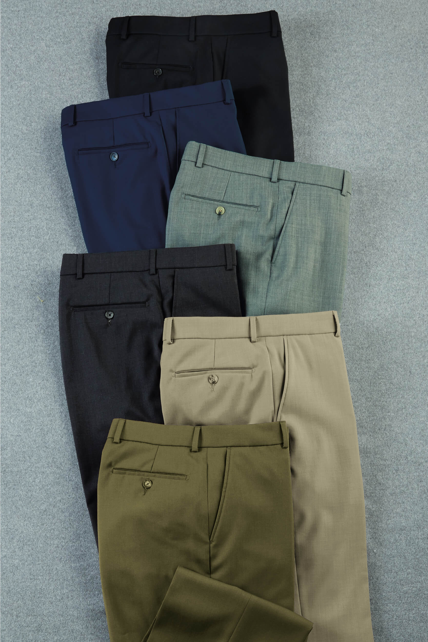 Image of Patrick James Gabardine Flat-Front Slacks