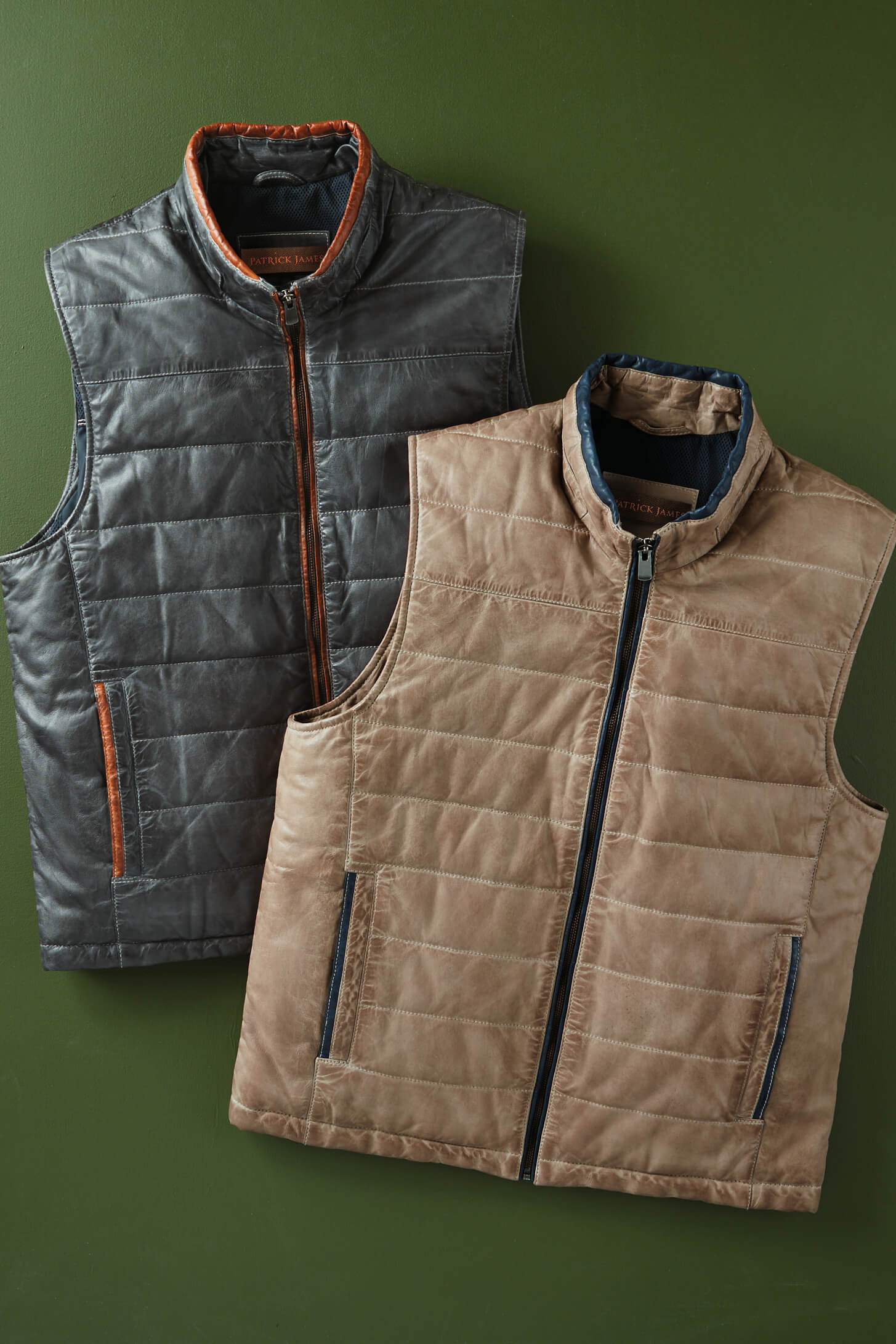Image of Patrick James Horizontal Quilted Leather Jacket