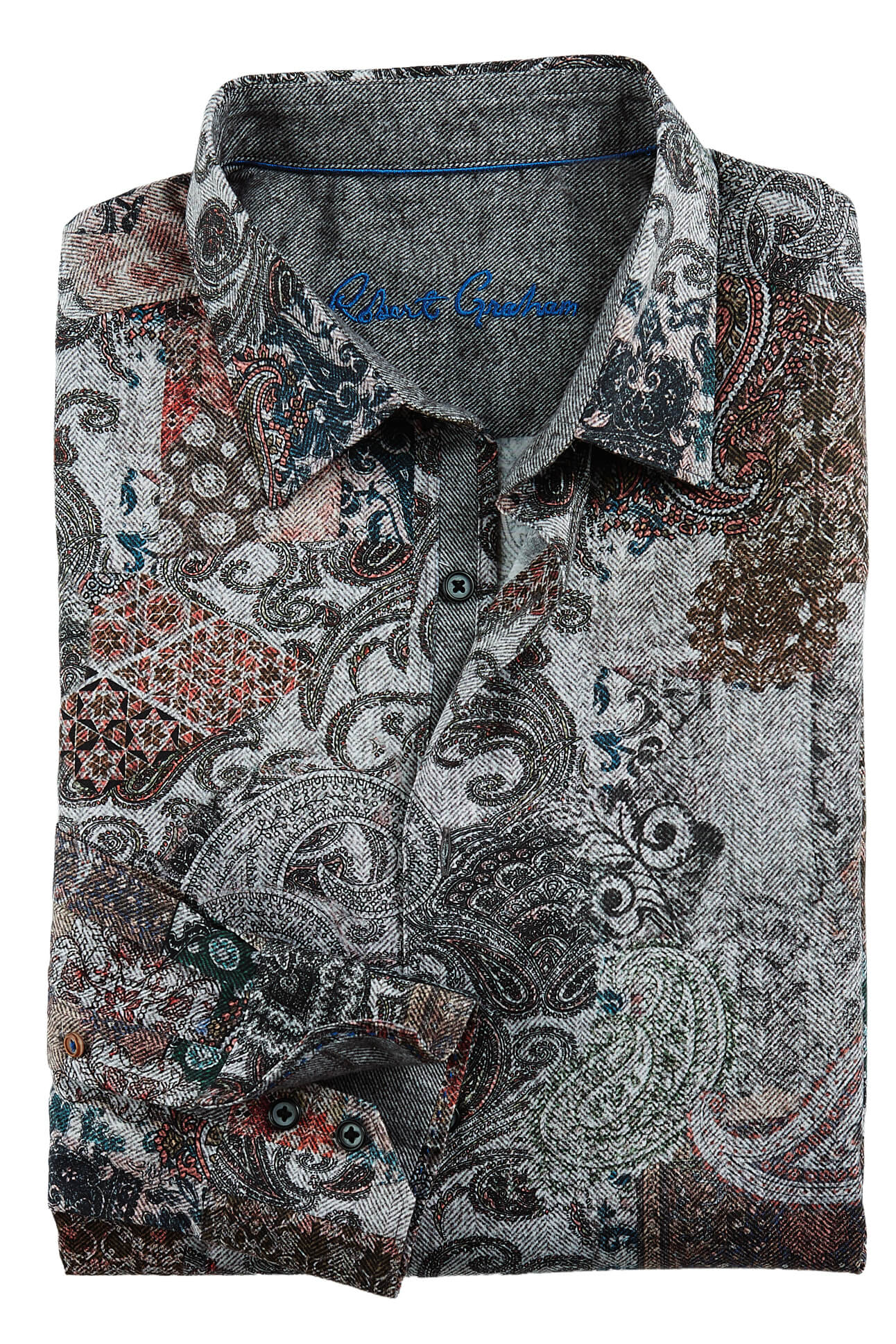 Image of Robert Graham Long Sleeve Remsen Paisley Herringbone Shirt