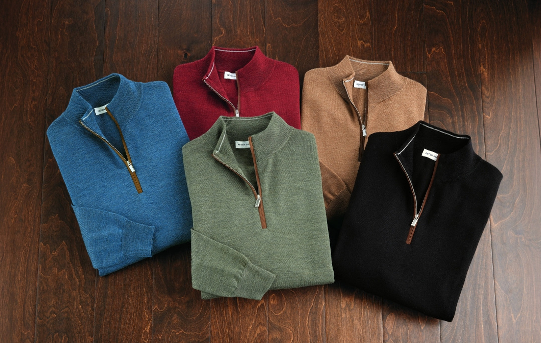 Suede Trip Zip Sweater