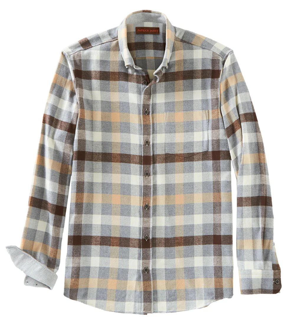 Image of Patrick James Check Long Sleeve Flannel Shirt
