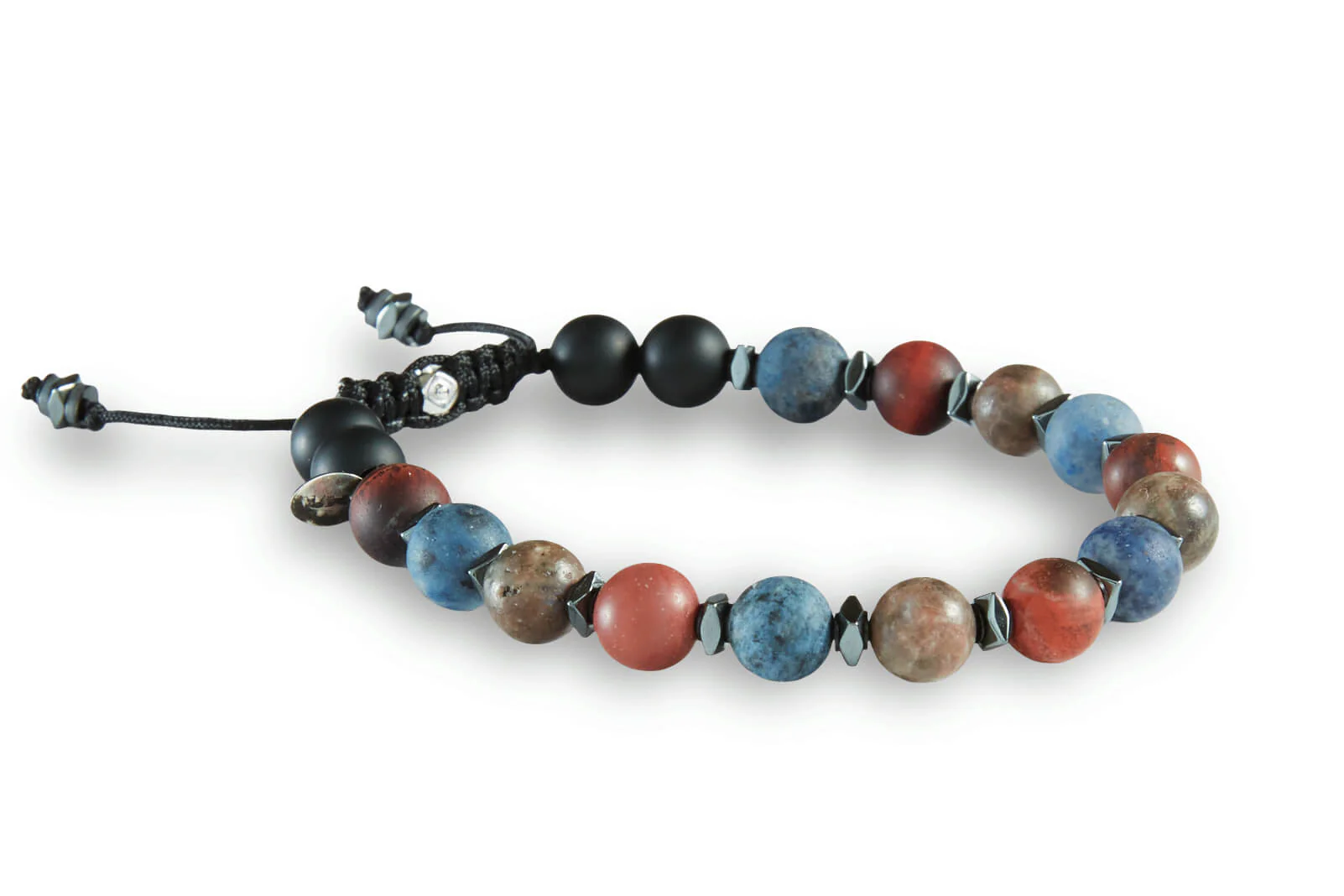 Image of Kenton Michael Mixed Gemstones Gunmetal Bracelet