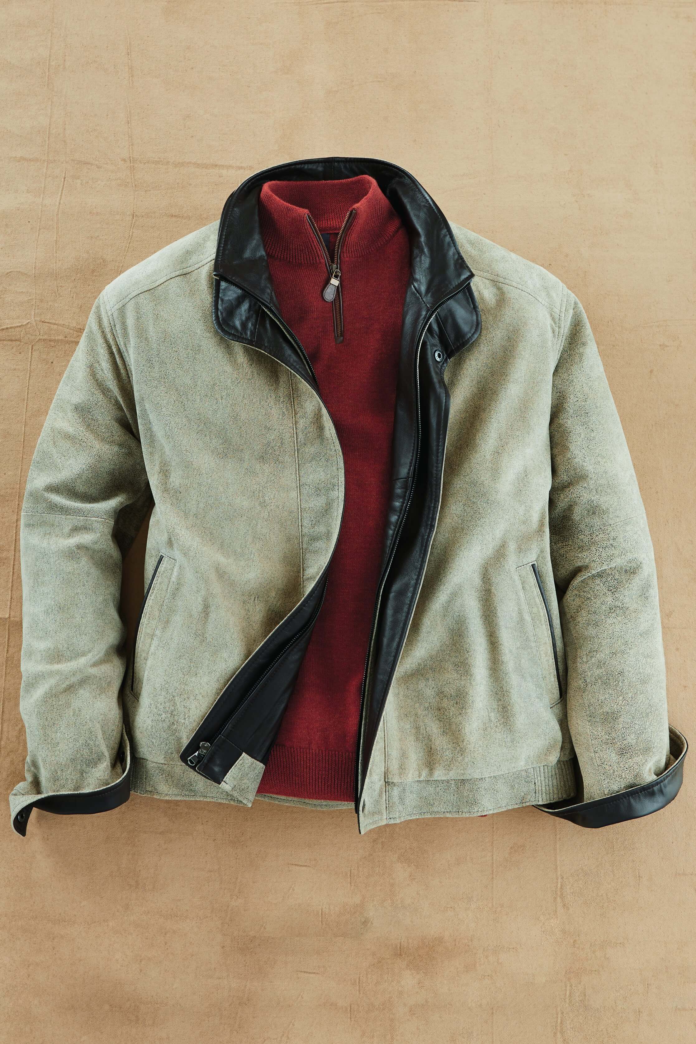 Image of Remy Double Collar Blouson Leather Jacket