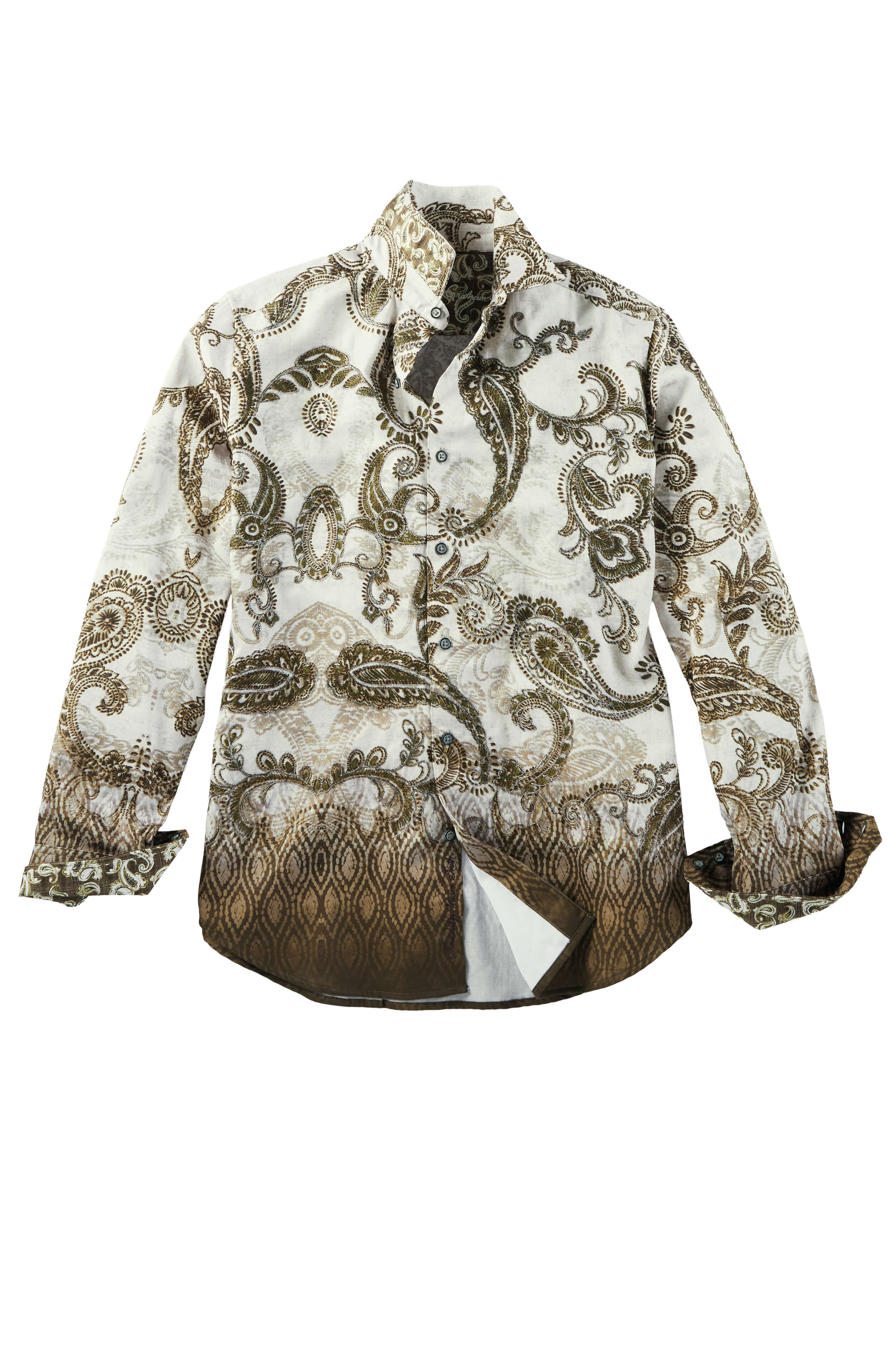 Image of Robert Graham Long Sleeve Wallington Paisley Embroidered Shirt