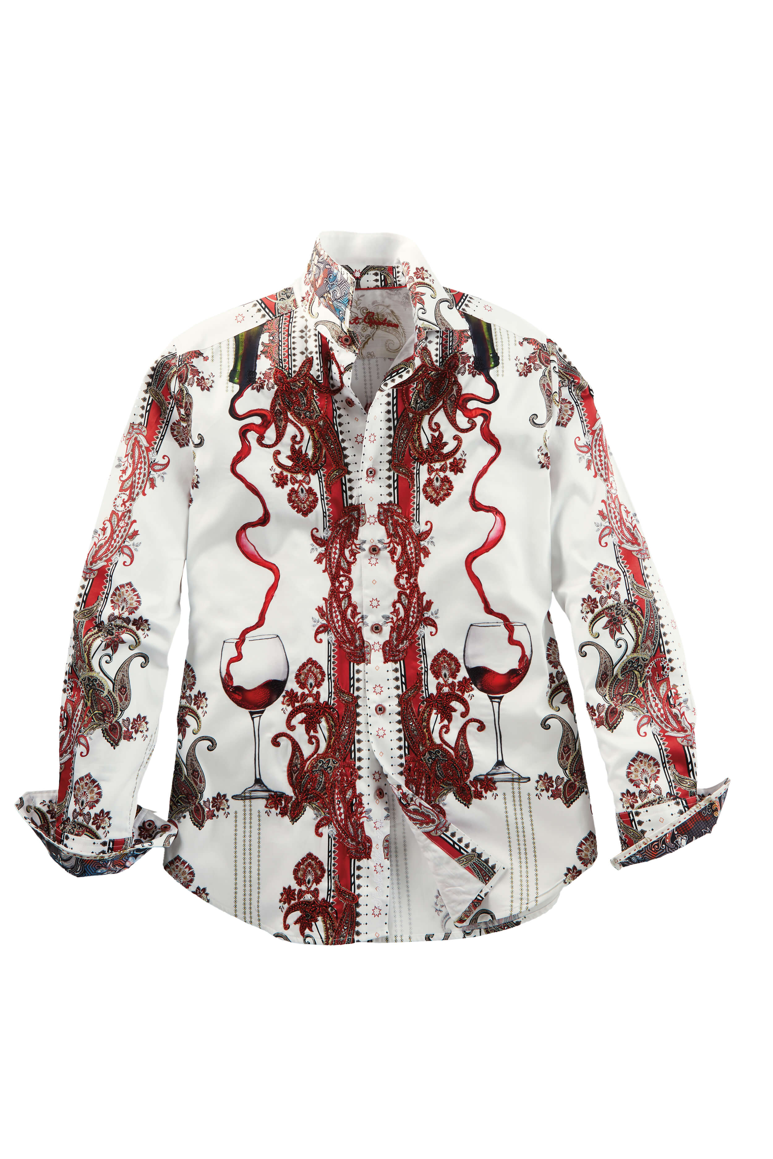 Image of Robert Graham Long Sleeve Naughty and Nice Embroidered Shirt