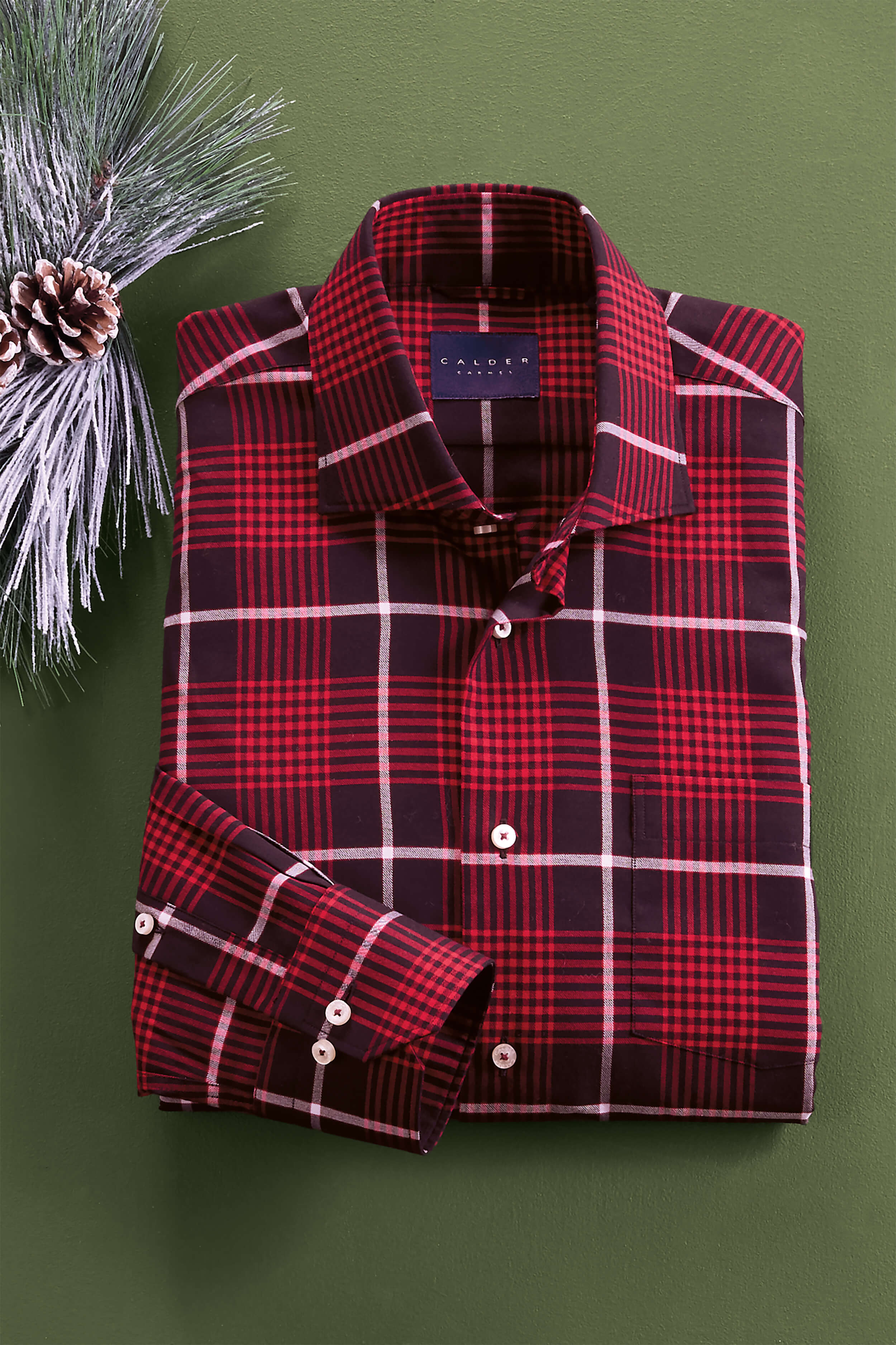 Image of Calder Long Sleeve Holiday Tartan Twill Plaid Shirt