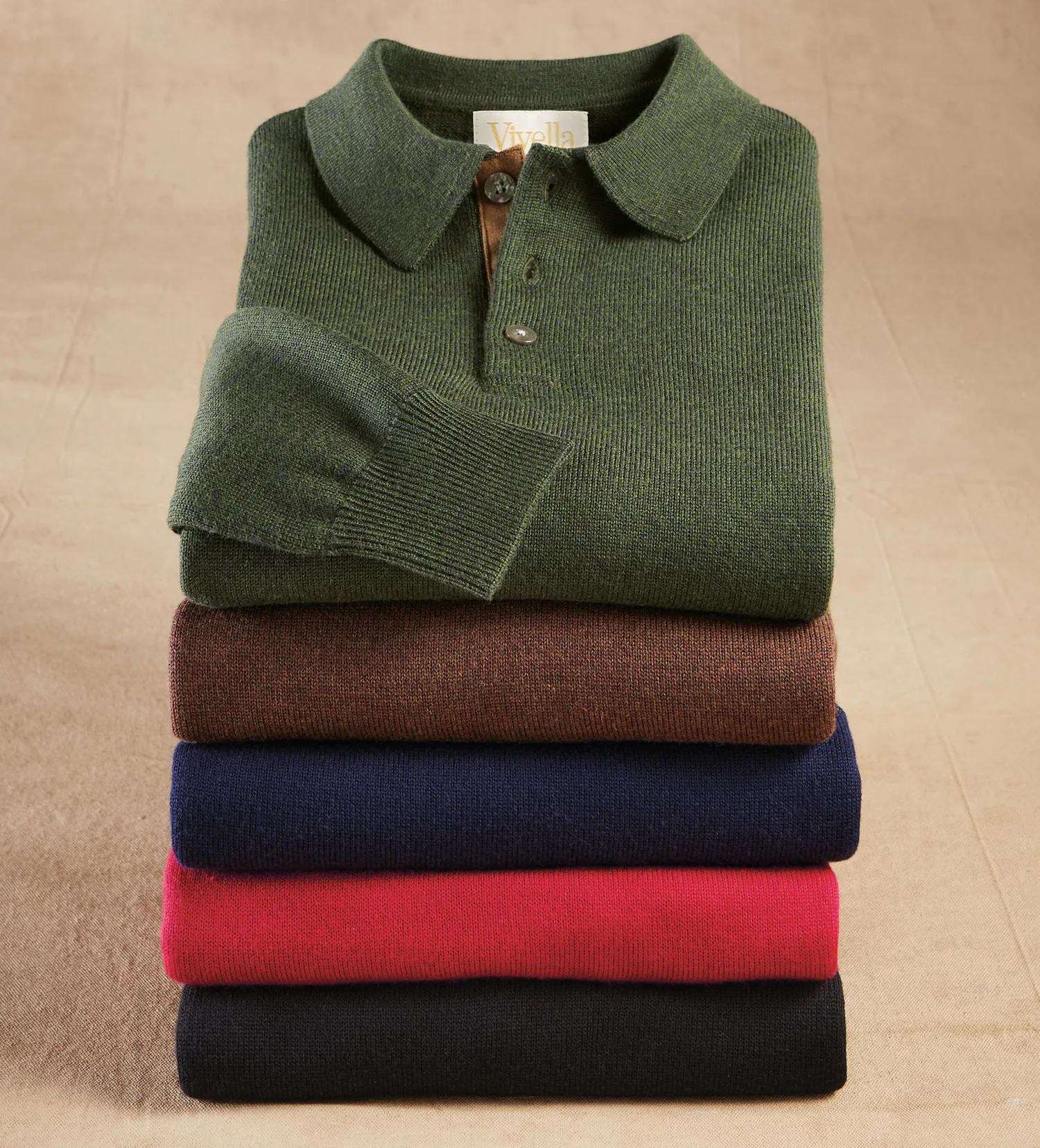 Image of Viyella Merino Suede Trim Polo