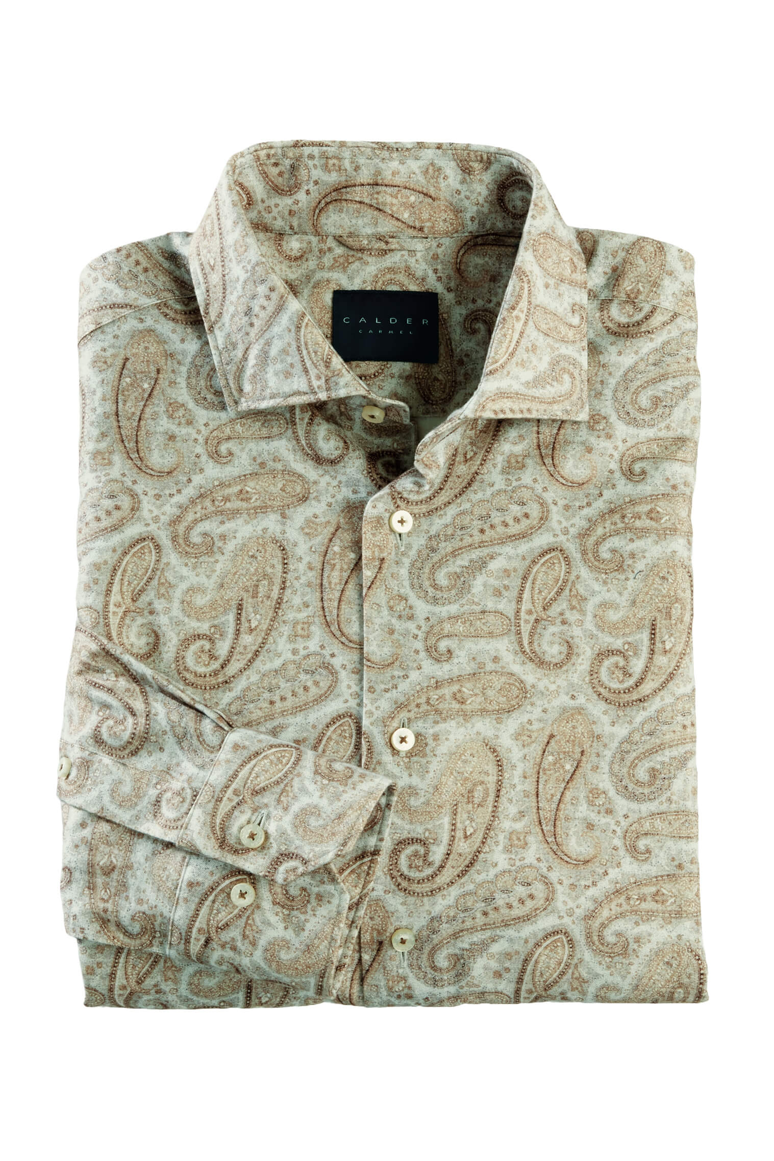 Image of Calder Long Sleeve Italian Tossed Brushed Paisley Shirt