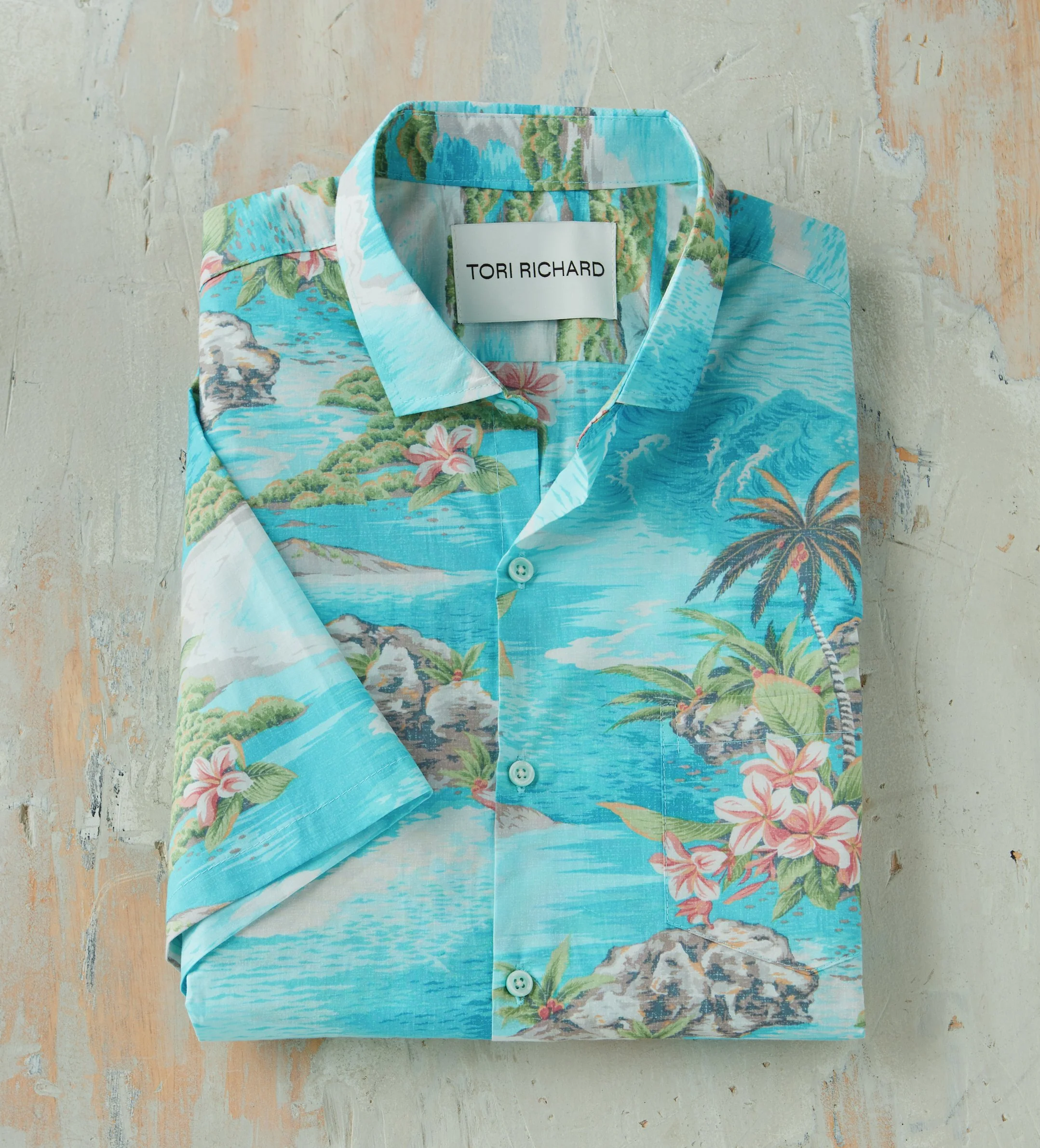 Image of Tori Richard Short Sleeve Panorama Lawn Camp Shirt