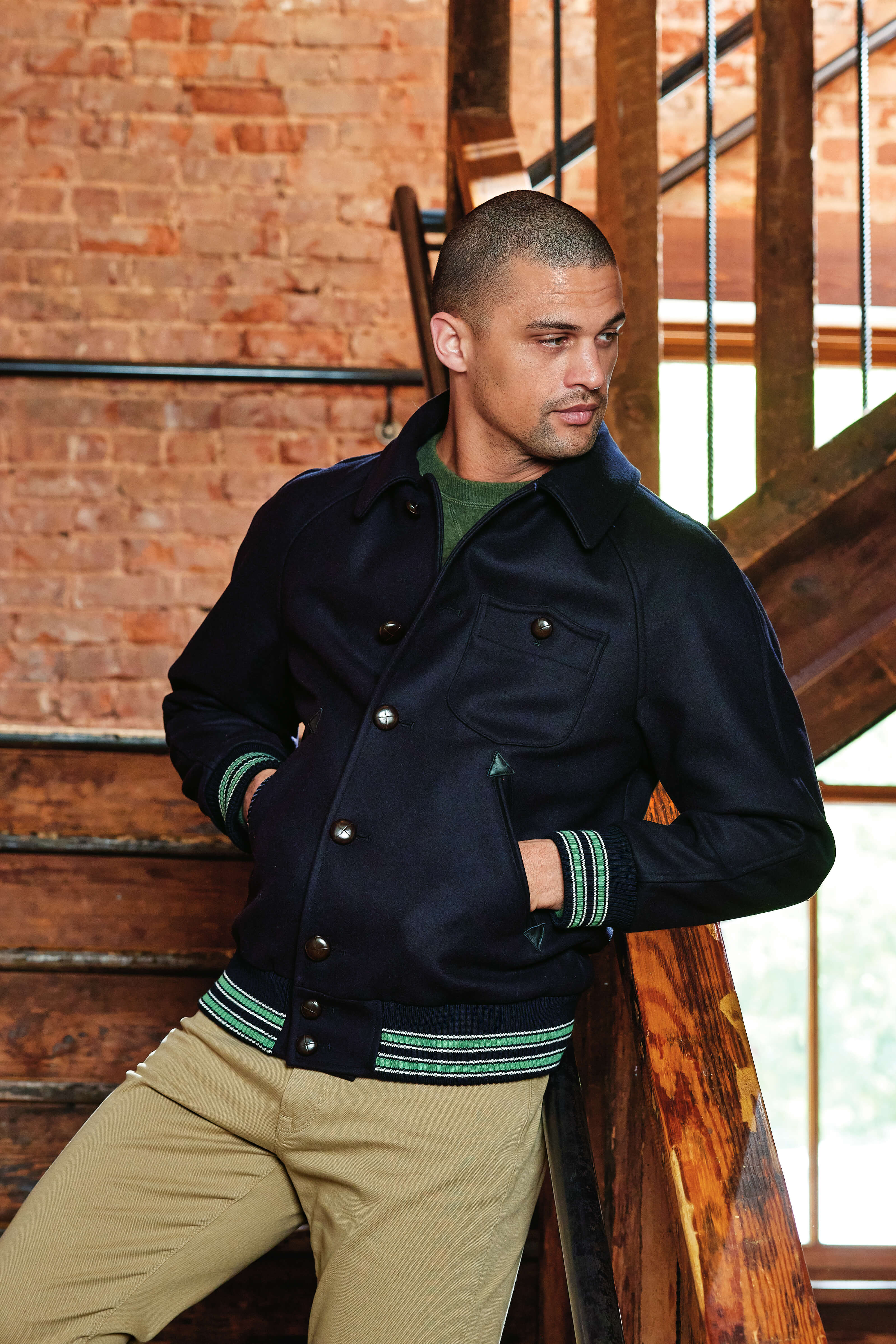 Image of Gloverall Wool Varsity Jacket