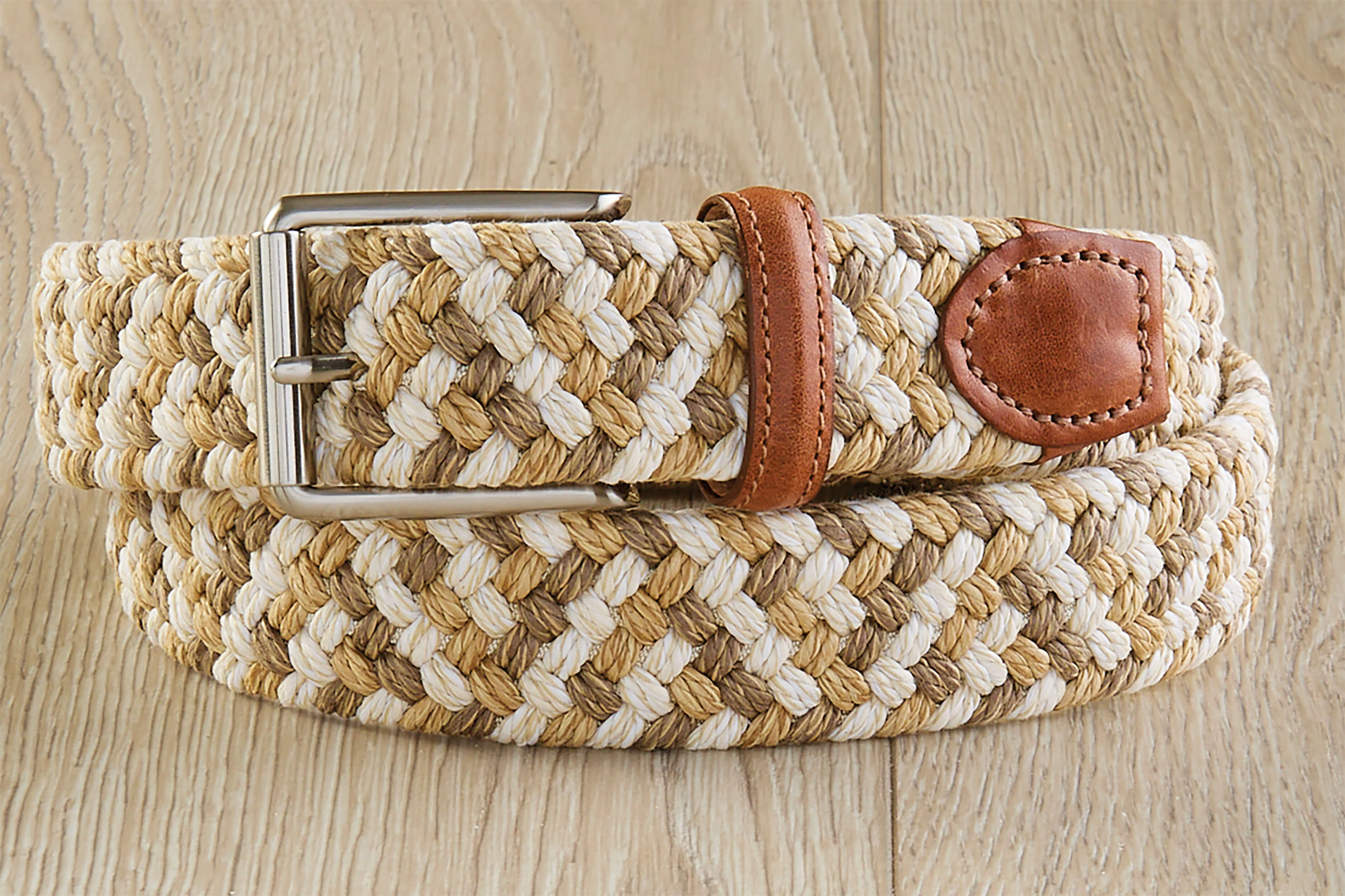 Image of Martin Dingman Como Linen Elastic Braided Belt
