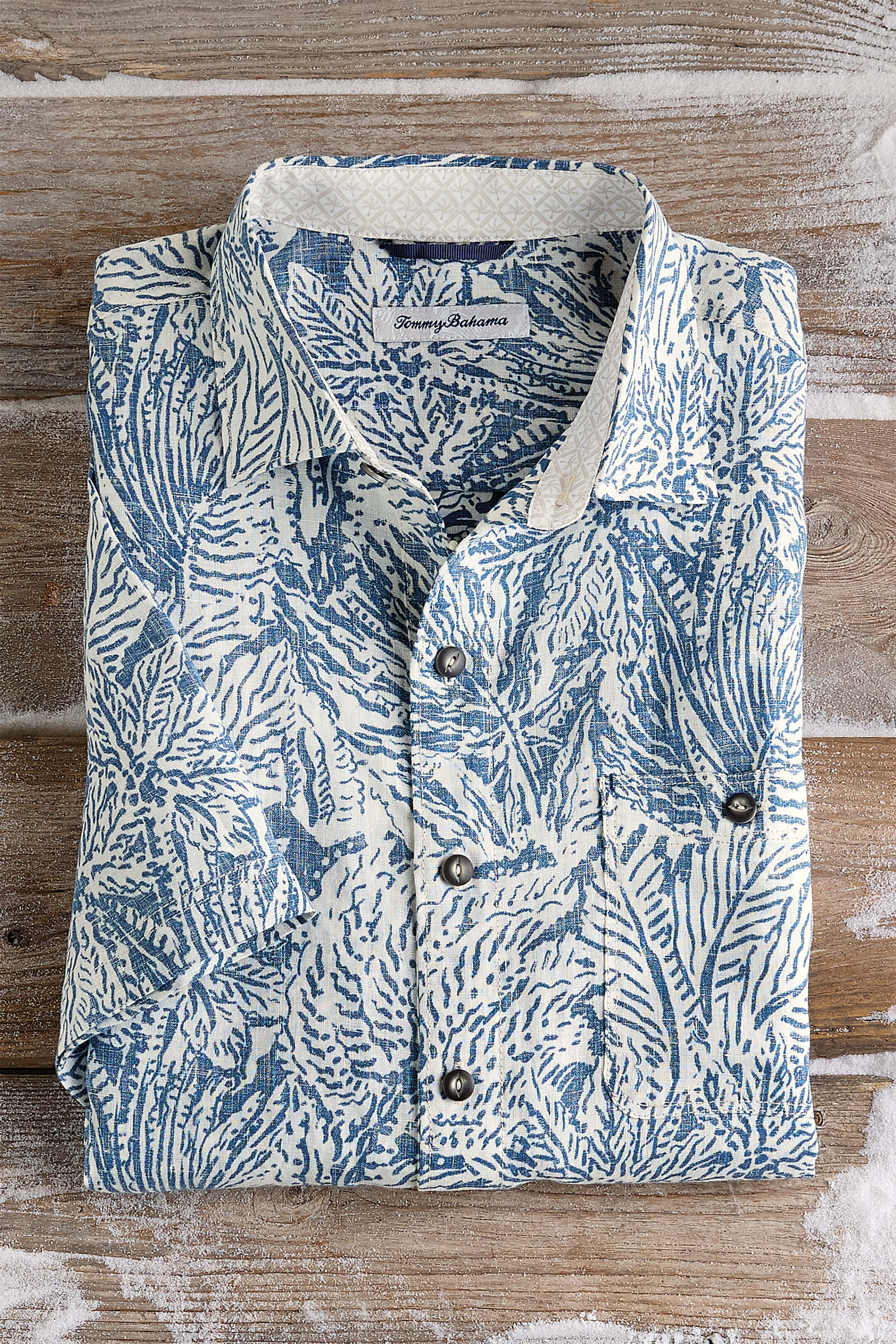 Image of Tommy Bahama Short Sleeve Antigo Vines Linen Shirt